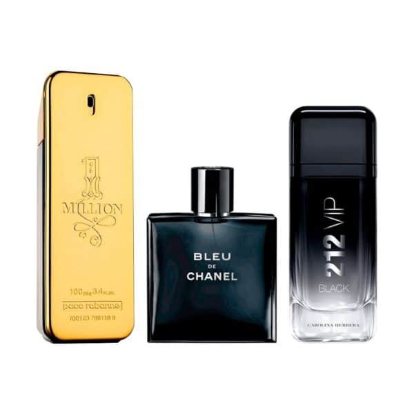 Perfume Gift Bundle – Set of 3 – 1 Million, Bleu de Chanel og 212 VIP Black