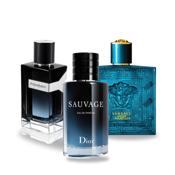 Perfume Gift Bundle – Set of 3 - Y af Yves Saint Laurent, Sauvage af Dior og Versace Eros af Versace