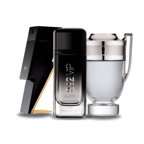 Perfume Gift Bundle – Set of 3 - Bad Boy af Carolina Herrera, 212 VIP Black af Carolina Herrera og Invictus af Paco Rabanne