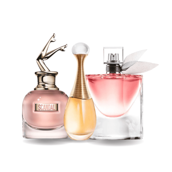 Perfume Gift Bundle – Set of 3 - Scandal af Jean Paul Gaultier, J'adore af Dior og La Vie Est Belle af Lancôme